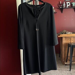 Jessica Simpson Black Long Sleeve Dress with Gold Studs